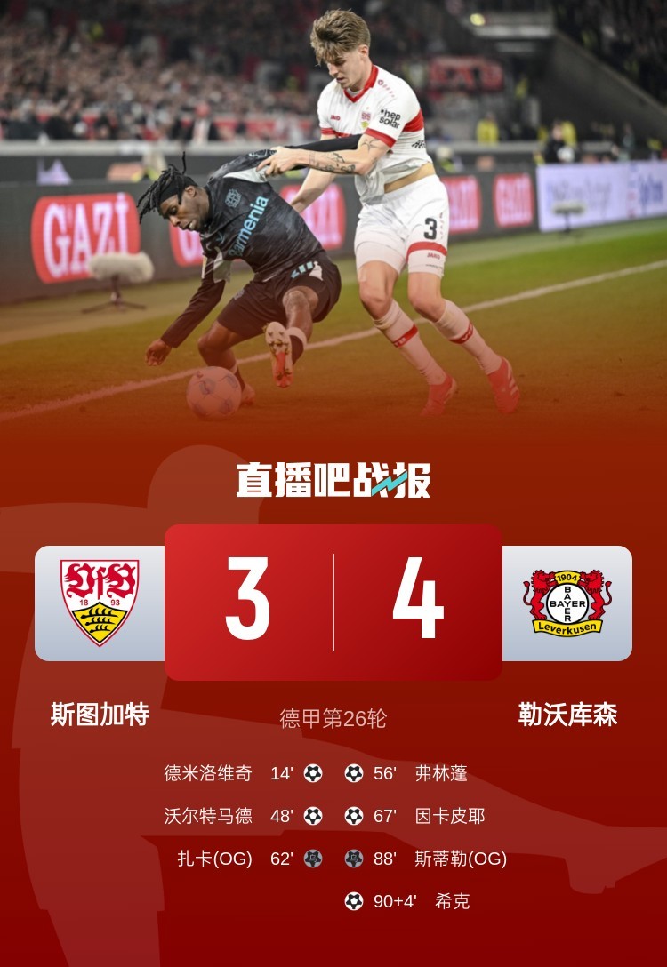 关于斯图加特客场失利，降至积分榜下游的信息